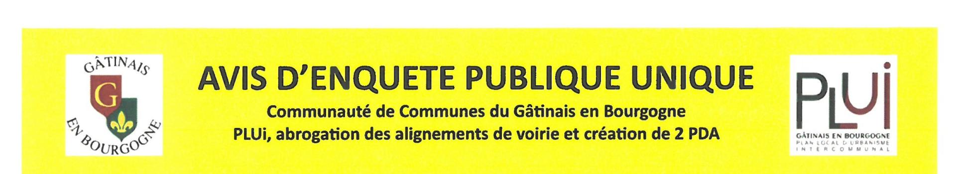 AVIS D'ENQUÊTE PUBLIQUE UNIQUE PLUI 
