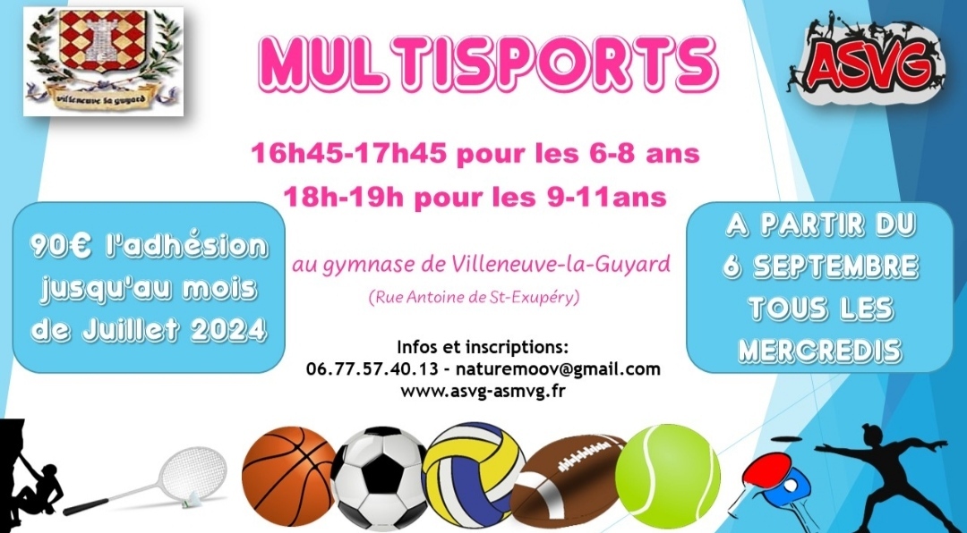 MULTISPORT ENFANTS AU GYMNASE DE VILLENEUVE LA GUYARD