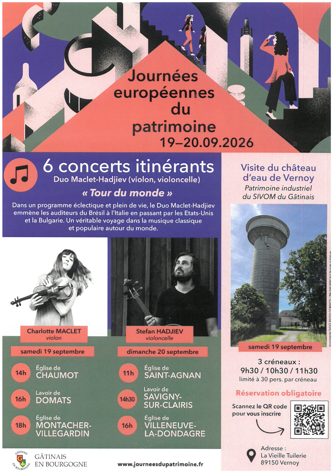 Journées du Patrimoine des 19 et 20 septembre : les concerts dans le Gâtinais