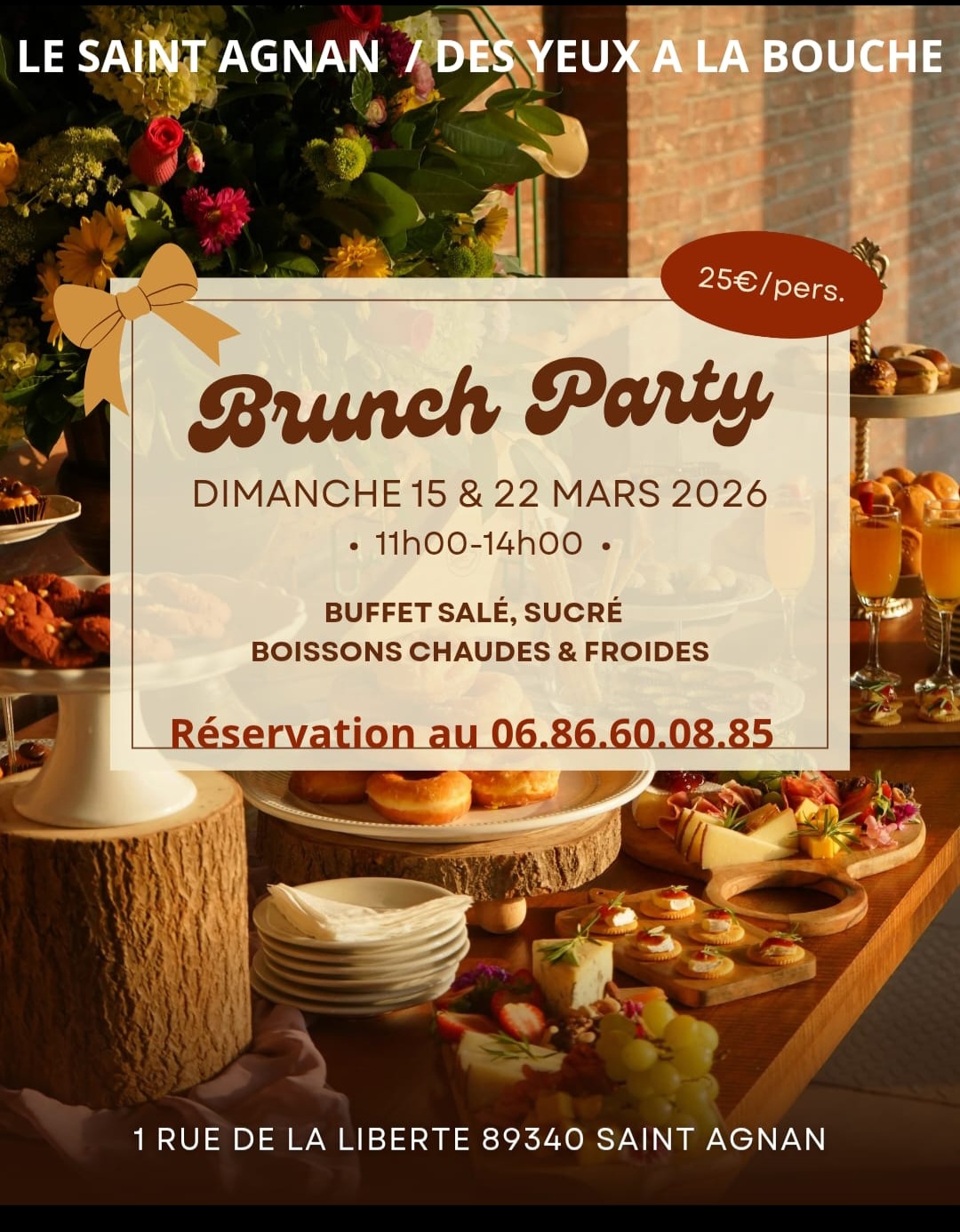 BRUNCH PARTY LES 15 ET 22 MARS AU SAINT-AGNAN DE 11H00 À 14H00