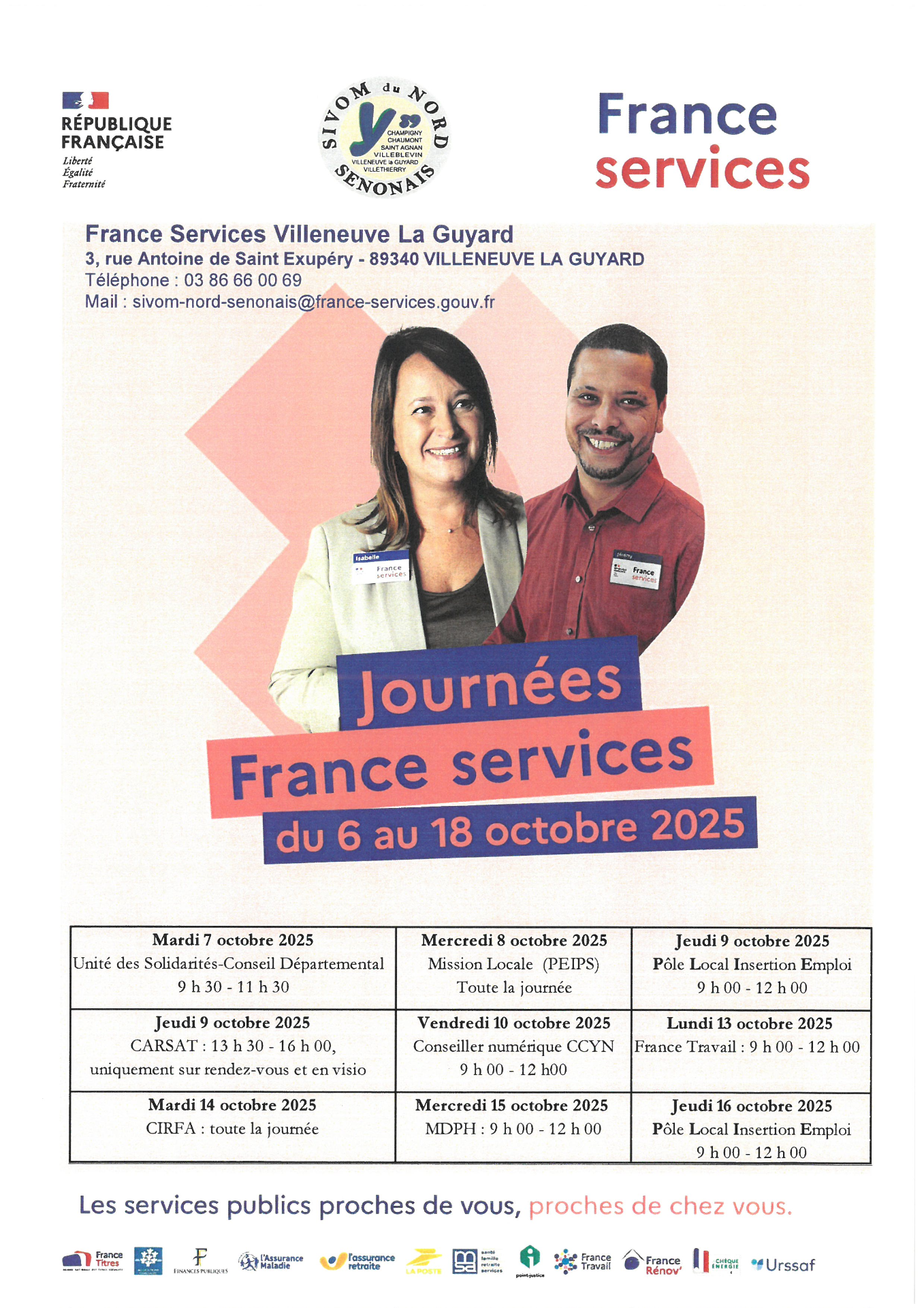 Portes ouvertes FRANCE SERVICES à Villeneuve la Guyard