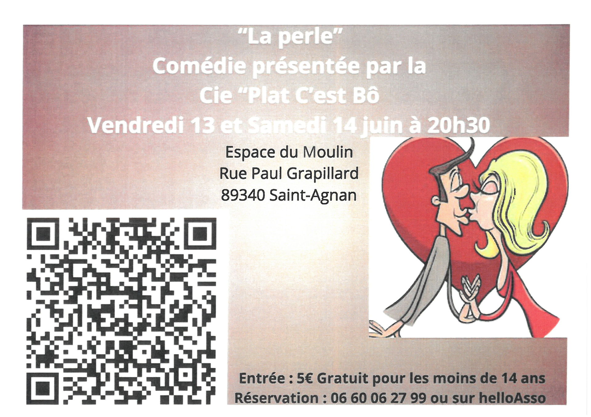 THÉATRE LES 13 ET 14 JUIN À 20H30 - ESPACE DU MOULIN