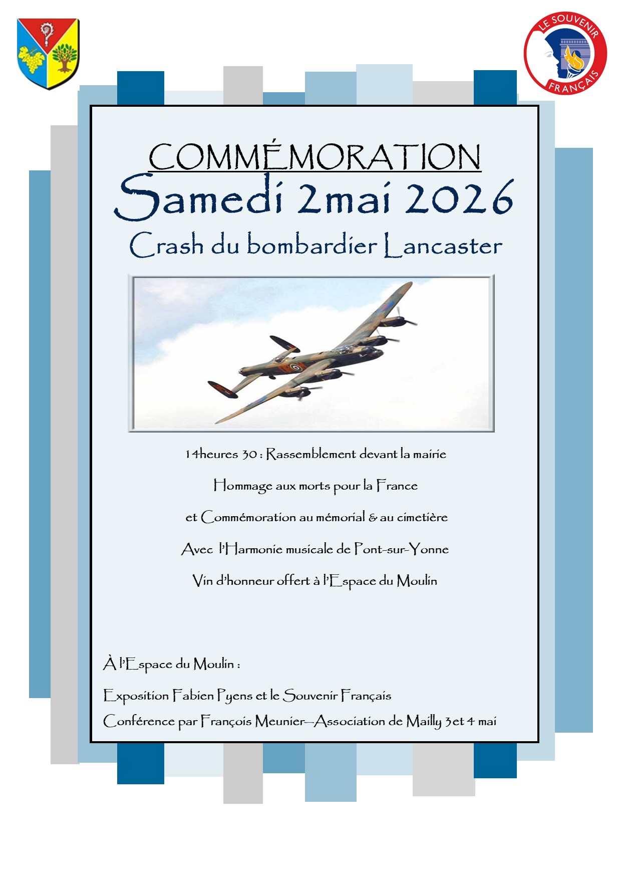 COMMÉMORATION DU CRASH DU BOMBARDIER LANCASTER LE 2 MAI À 14H30